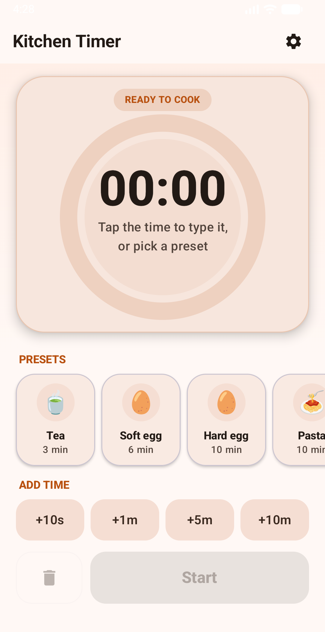 Cooking presets